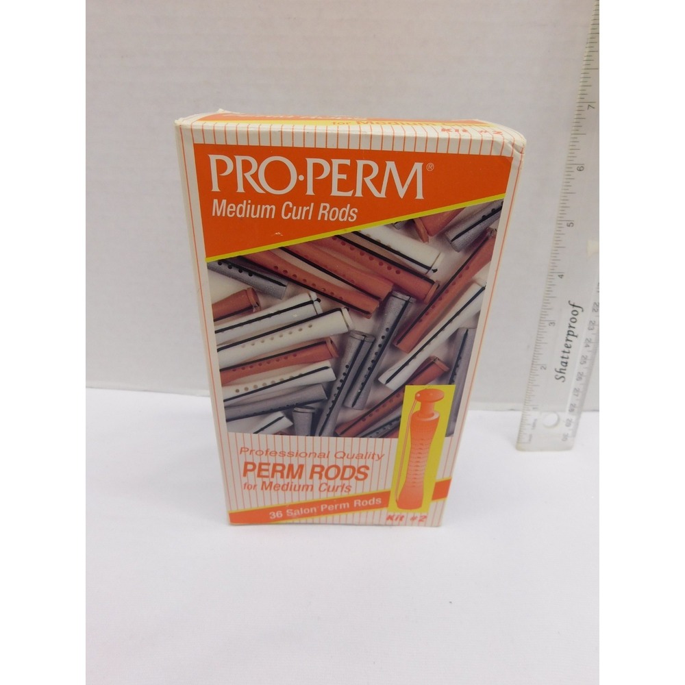 Vintage Pro Perm Medium Curl Rods Professional Quality 36 Salon Kit #2